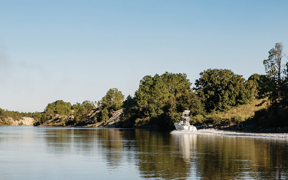 boat in the choctawhatchee river