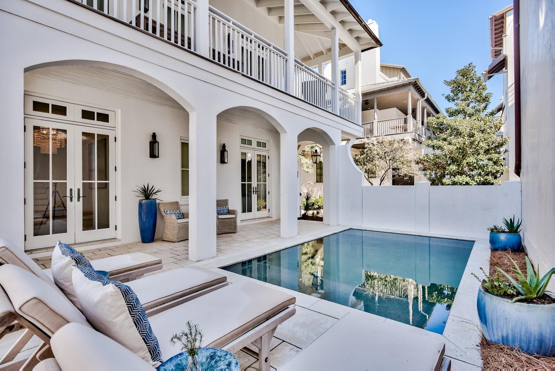 A private heated pool in Rosemary Beach. 