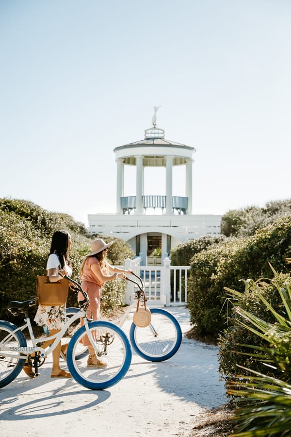 guests riding bikes 